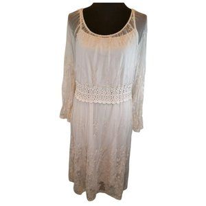 NEW- Pinky Beautiful Cream Lace Overlay Dress Size X-Large